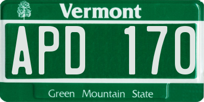 VT license plate APD170