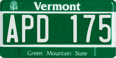 VT license plate APD175