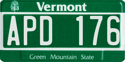 VT license plate APD176