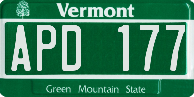 VT license plate APD177