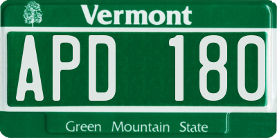 VT license plate APD180