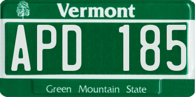 VT license plate APD185