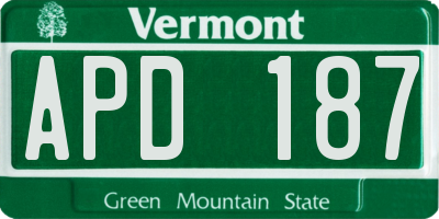 VT license plate APD187