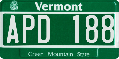 VT license plate APD188