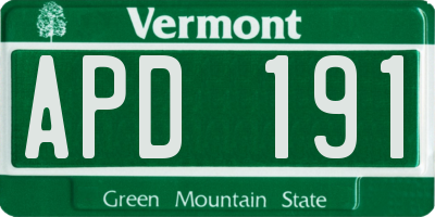 VT license plate APD191