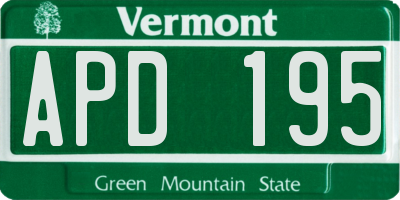 VT license plate APD195