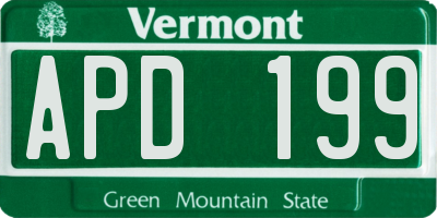 VT license plate APD199