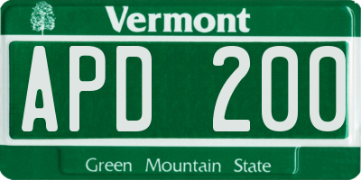 VT license plate APD200