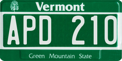 VT license plate APD210