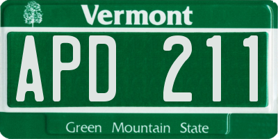 VT license plate APD211