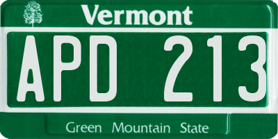 VT license plate APD213