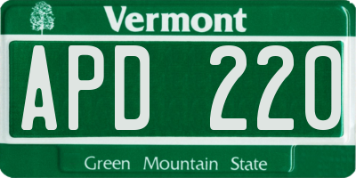 VT license plate APD220