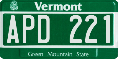 VT license plate APD221