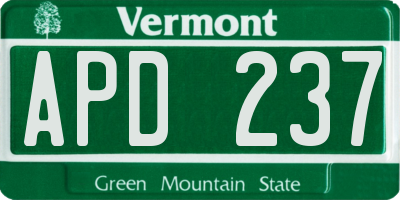VT license plate APD237