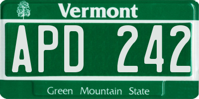VT license plate APD242