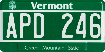 VT license plate APD246