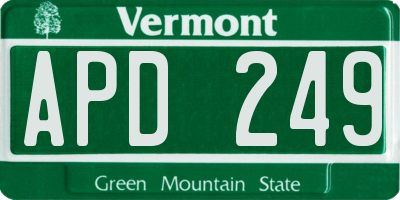 VT license plate APD249