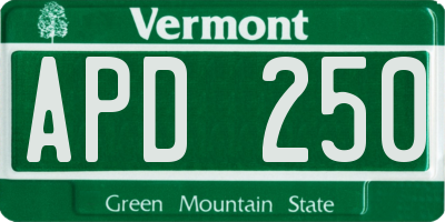 VT license plate APD250