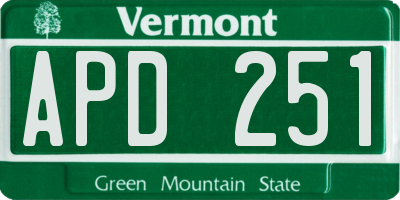 VT license plate APD251