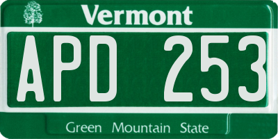 VT license plate APD253