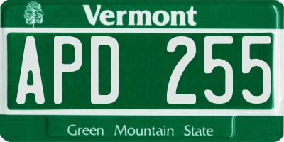 VT license plate APD255