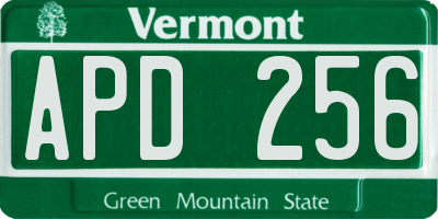 VT license plate APD256