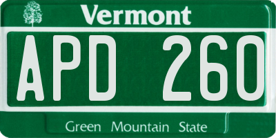 VT license plate APD260
