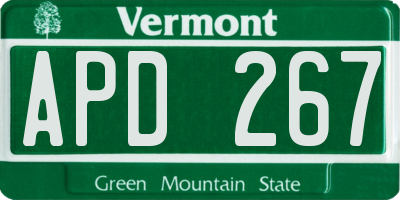VT license plate APD267