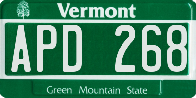VT license plate APD268