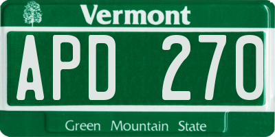 VT license plate APD270