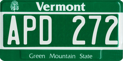 VT license plate APD272