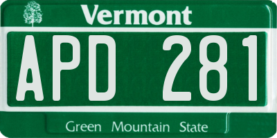VT license plate APD281