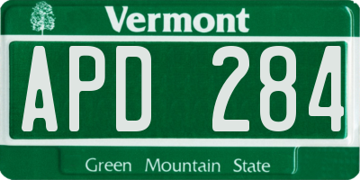 VT license plate APD284