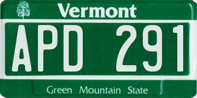 VT license plate APD291