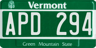 VT license plate APD294