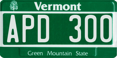 VT license plate APD300
