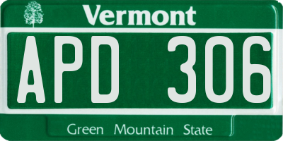 VT license plate APD306