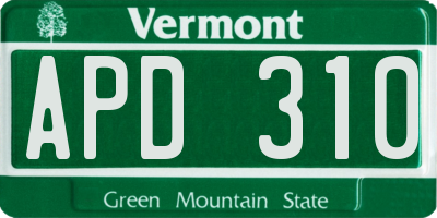 VT license plate APD310