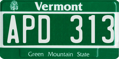 VT license plate APD313