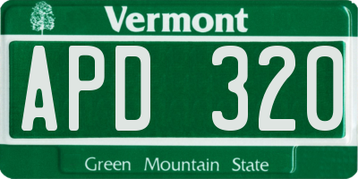 VT license plate APD320