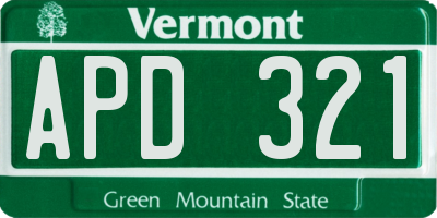 VT license plate APD321