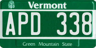 VT license plate APD338