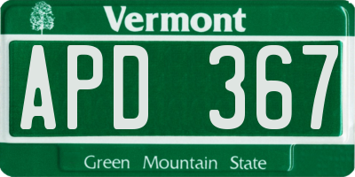 VT license plate APD367