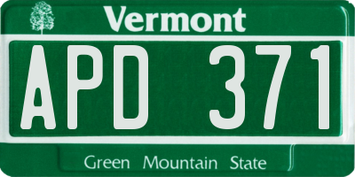 VT license plate APD371
