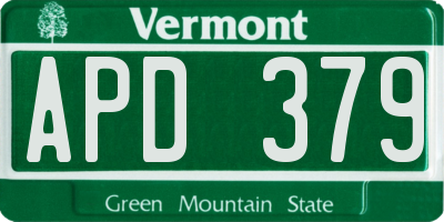 VT license plate APD379