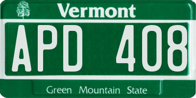 VT license plate APD408