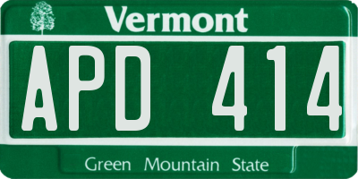 VT license plate APD414