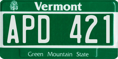 VT license plate APD421