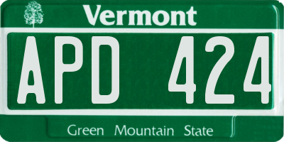 VT license plate APD424