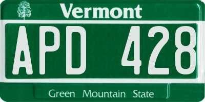 VT license plate APD428